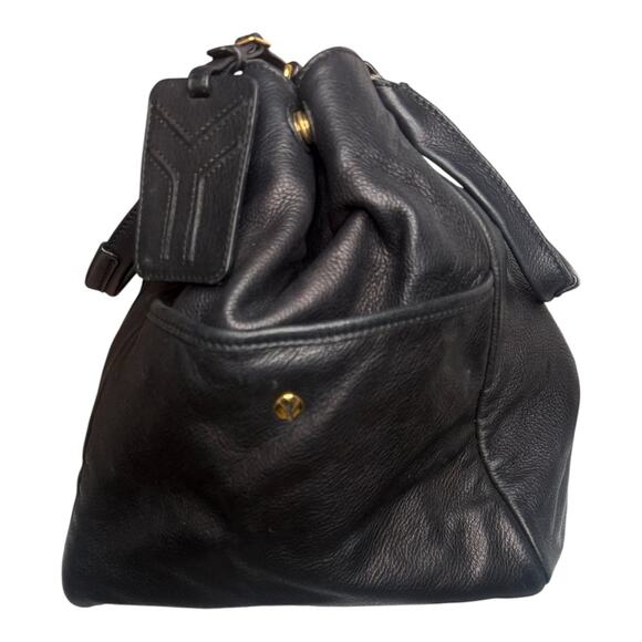 Yves Saint Laurent Vintage Black Textured Leather Downtown Tote Bag - Picture 2 of 4